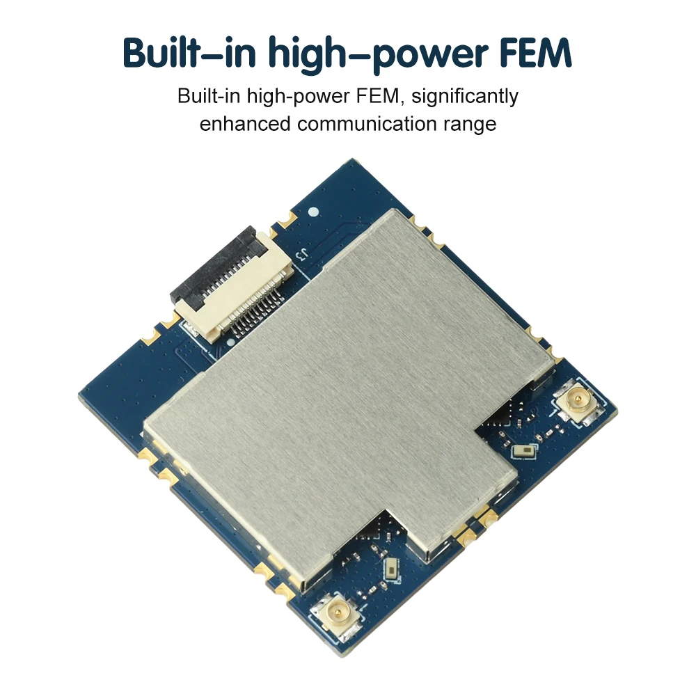 Module récepteur WiFi 5G pour drone montrant les puces et composants électroniques.