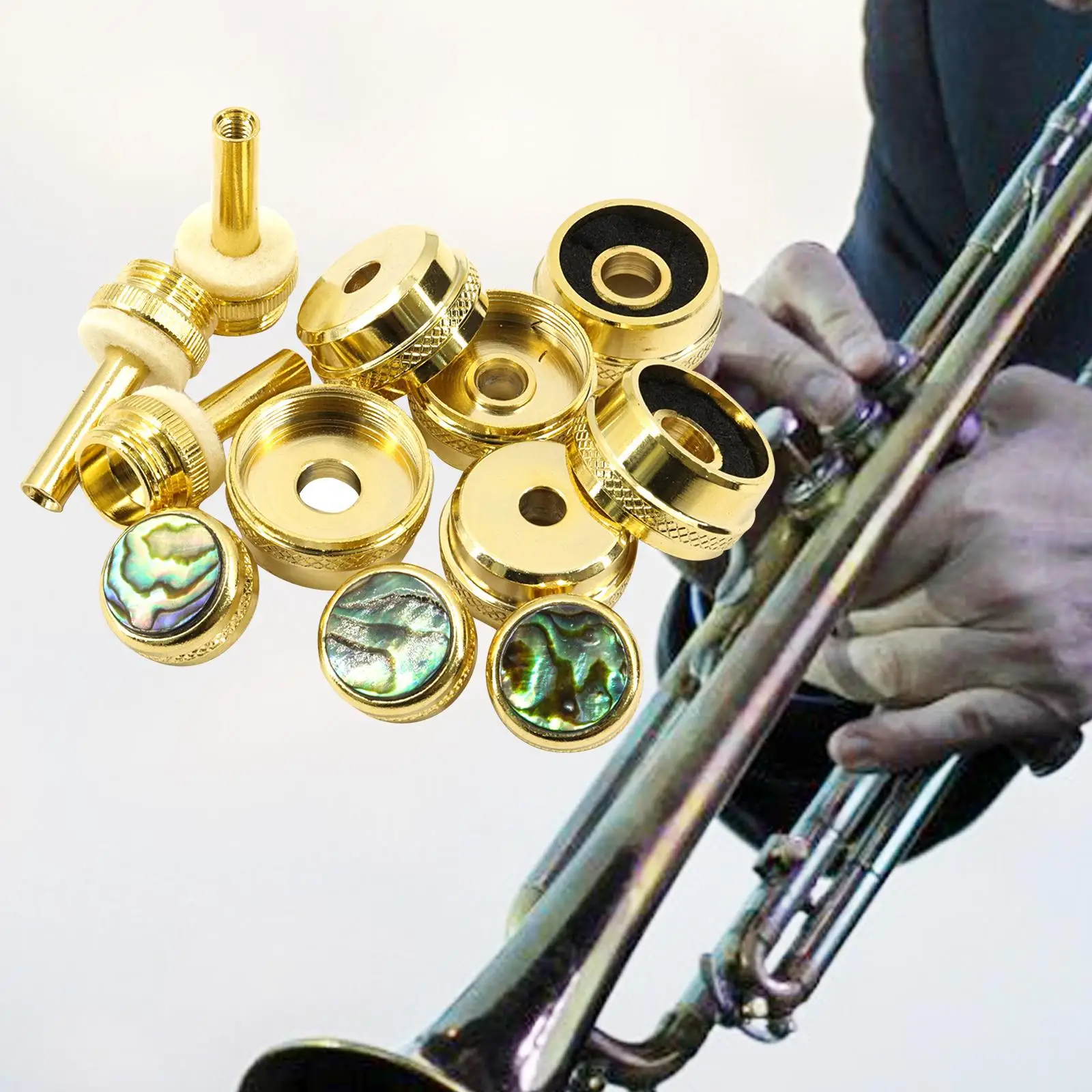 Trumpet Repair Kits Musical Instruments Accessories Metal Trumpet Maintenance Finger Button Replacement Parts Trumpet Valves Cap