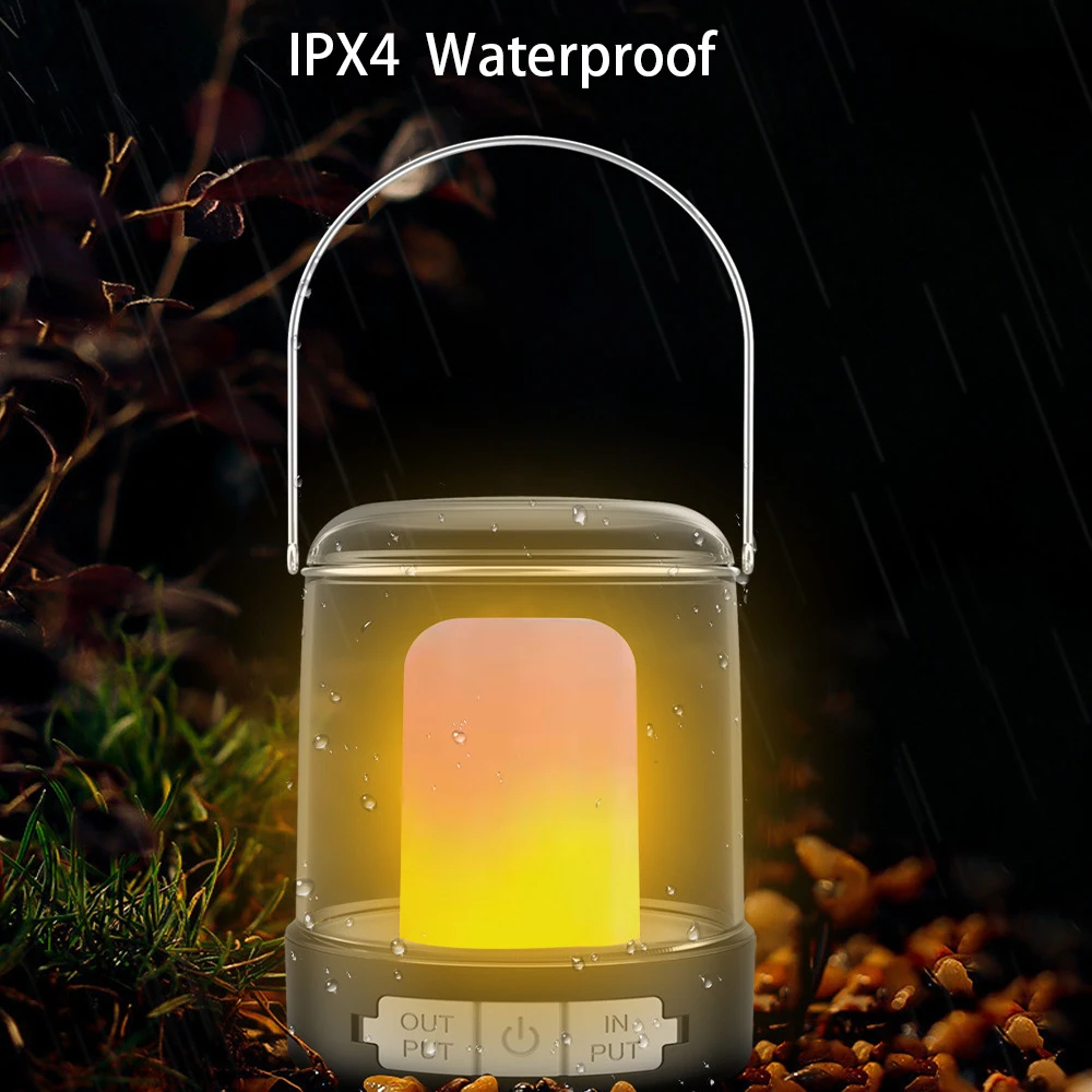 Outdoor Camping LED Flashlight Touch 3 Colors USB Rechargeable Portable LED Tent Lanterna Outdoor Portable Emergency Light Bulb