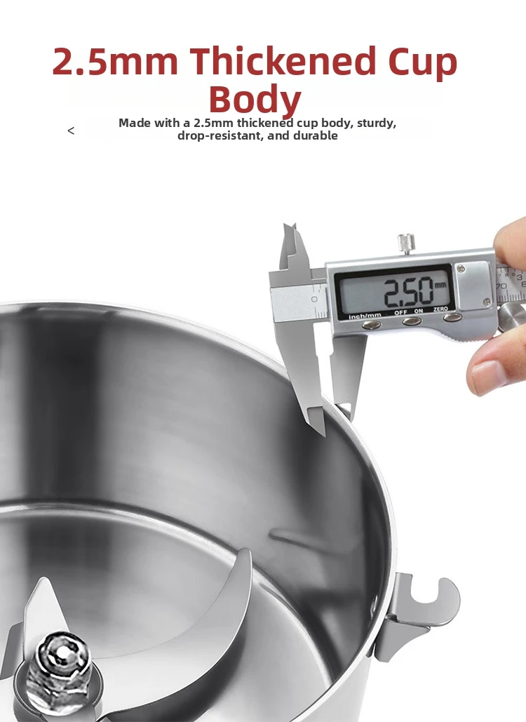 2500g Gewerbliche Edelstahl-Kräutermühle – Elektrische Pulvermaschine für Ginseng/Angelika/Chinesische Medizin, Ultrafein 70-30 – Detail 6