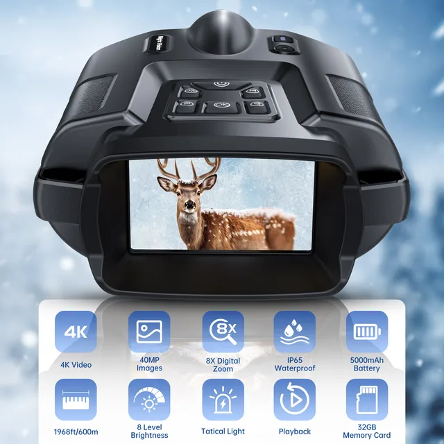 USB Rechargeable Binoculars 600m HD 8X Digital Zoom 4K Telescope for Hunting Camping Boating 2