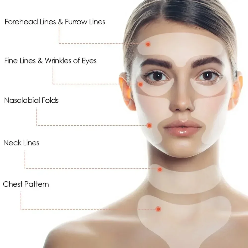 Reusable Silicone Wrinkle Removal Sticker Anti Wrinkle Pads Anti Aging Skin Face Lifting Patches Face Forehead Neck Eye Stickers 3