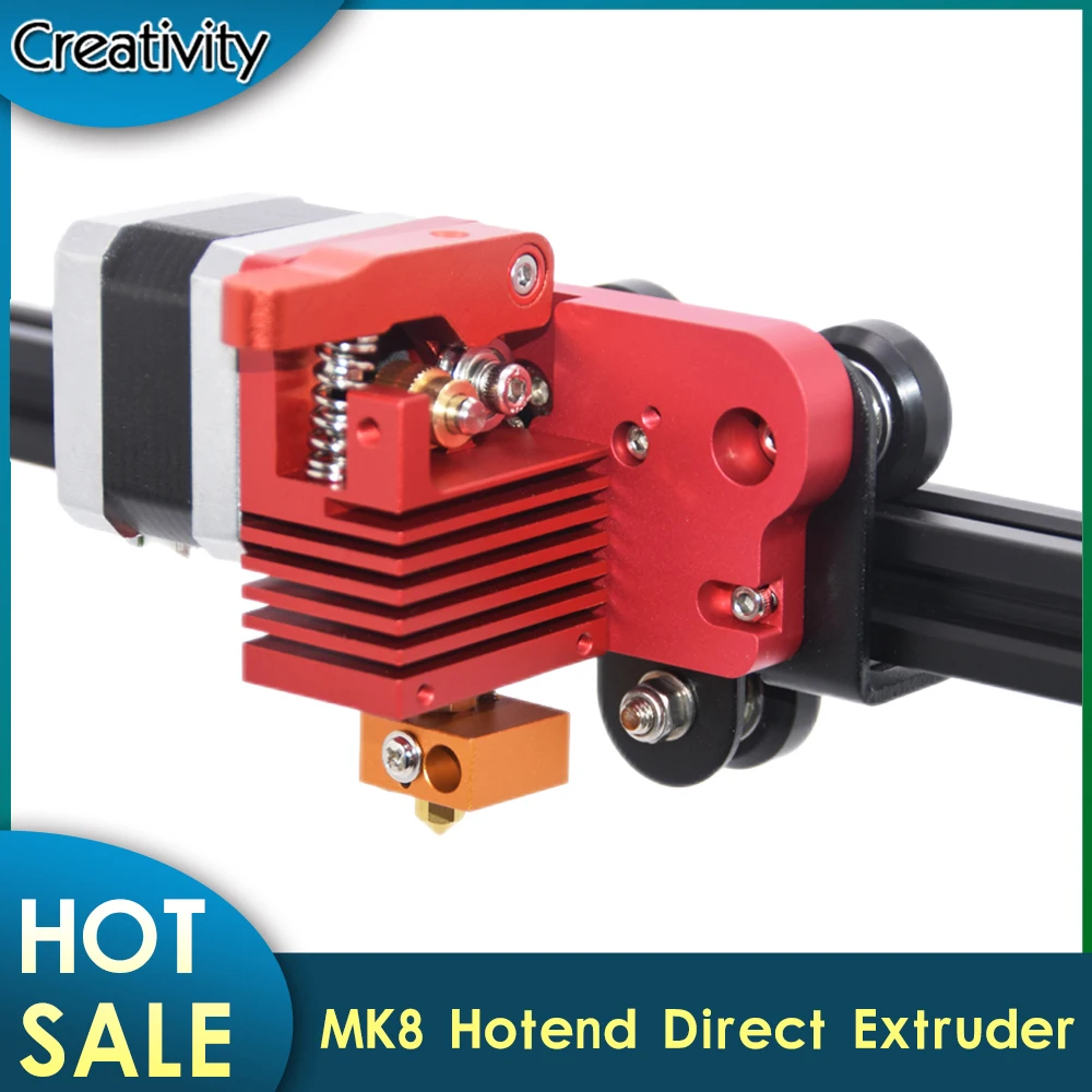 High Quality All Metal Direct Extruder MK8 Hotend kit Easy Feeding Upgrade kit Special Heat break for Ender 3 Ender-3 V2 CR-10 newest mellow super smooth cr10 all metal titanium heat break hotend kit for cr 10 ender 3 heatsink 3d printers micro swiss