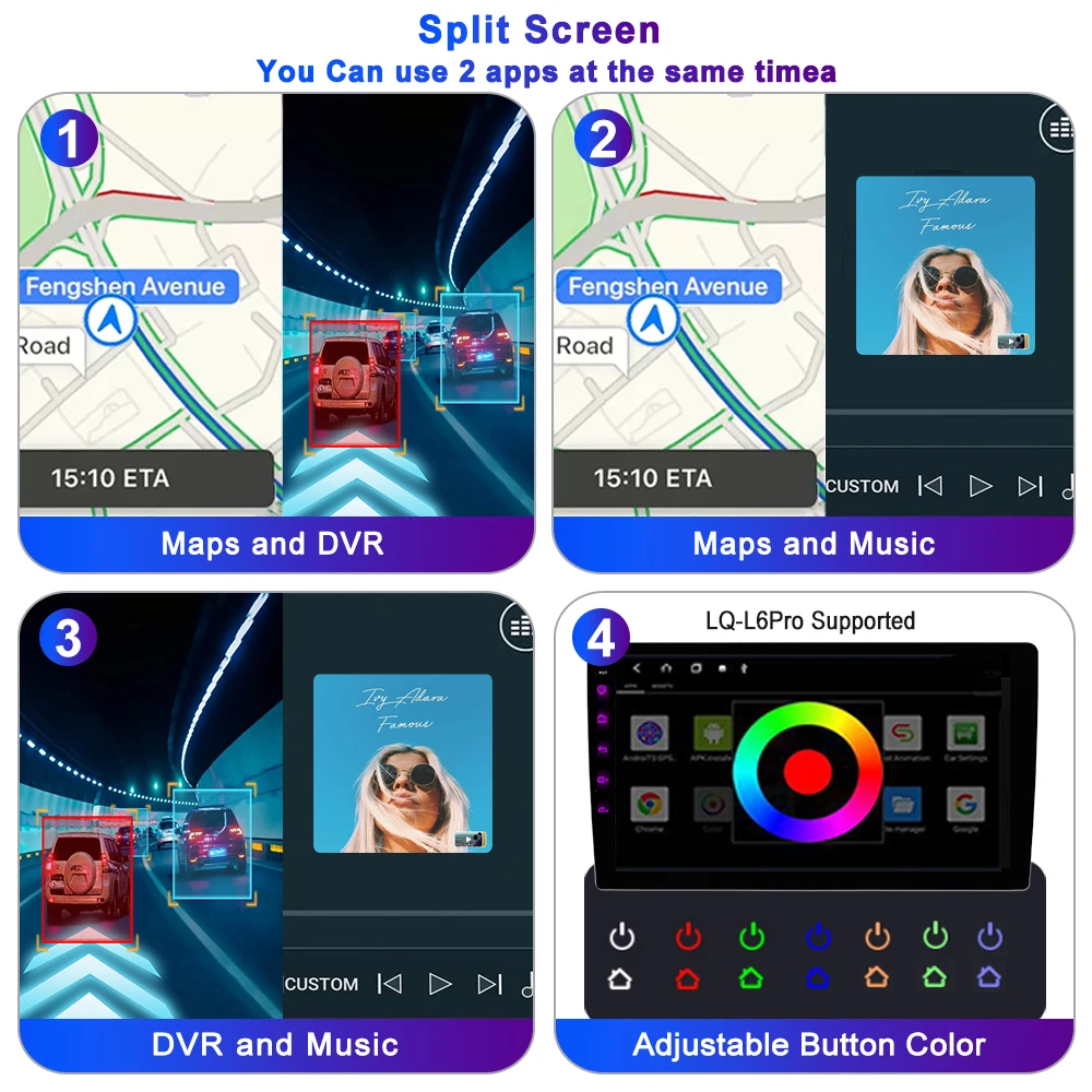LEHX L6PRO Qled 2 din Android 14 Car Radio Multimedia Video Player