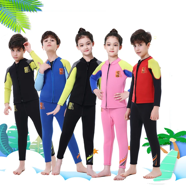 Boys Long Sleeve Swim Wear Children Thermal Swimsuit Kids 2.5mm