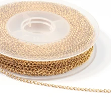 

10 Yards/roll 2 /2.5/3mm Stainless Steel Welded Extension Chain Gold Tail Chain Bulk Chain For DIY Jewelry Making