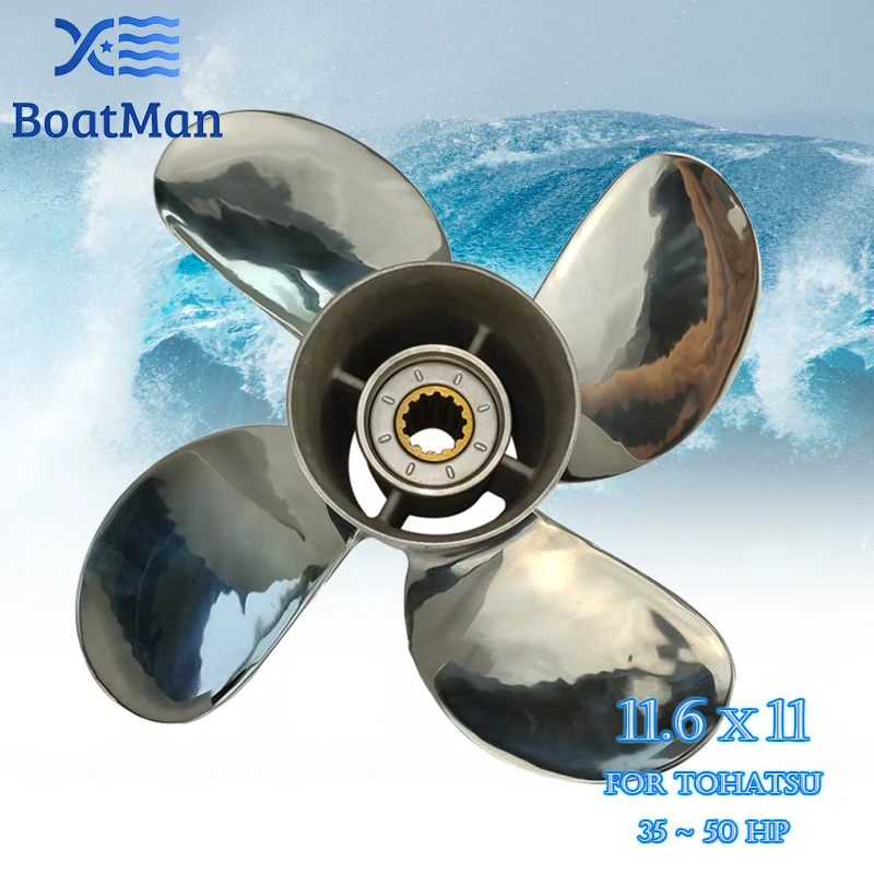 Boatman Boat Propeller 11.6x11 Match with Tohatsu Outboard Engines