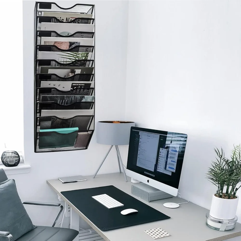 10 Pockets Mesh Wall File Holder Organizer Office Hanging Magazine,for Living Room, Hotel,Trade Show, Exhibition 5