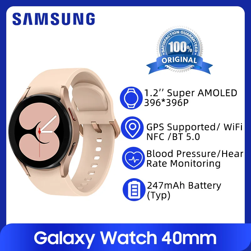 Original Samsung Galaxy Watch 4 40mm Lte R865 1.2'' Amoled Display Blood Oxygen Heart Rate