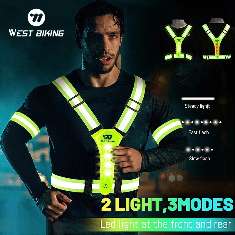 Reflective Vest Flashing Vest WEST BIKING Cycling Reflective