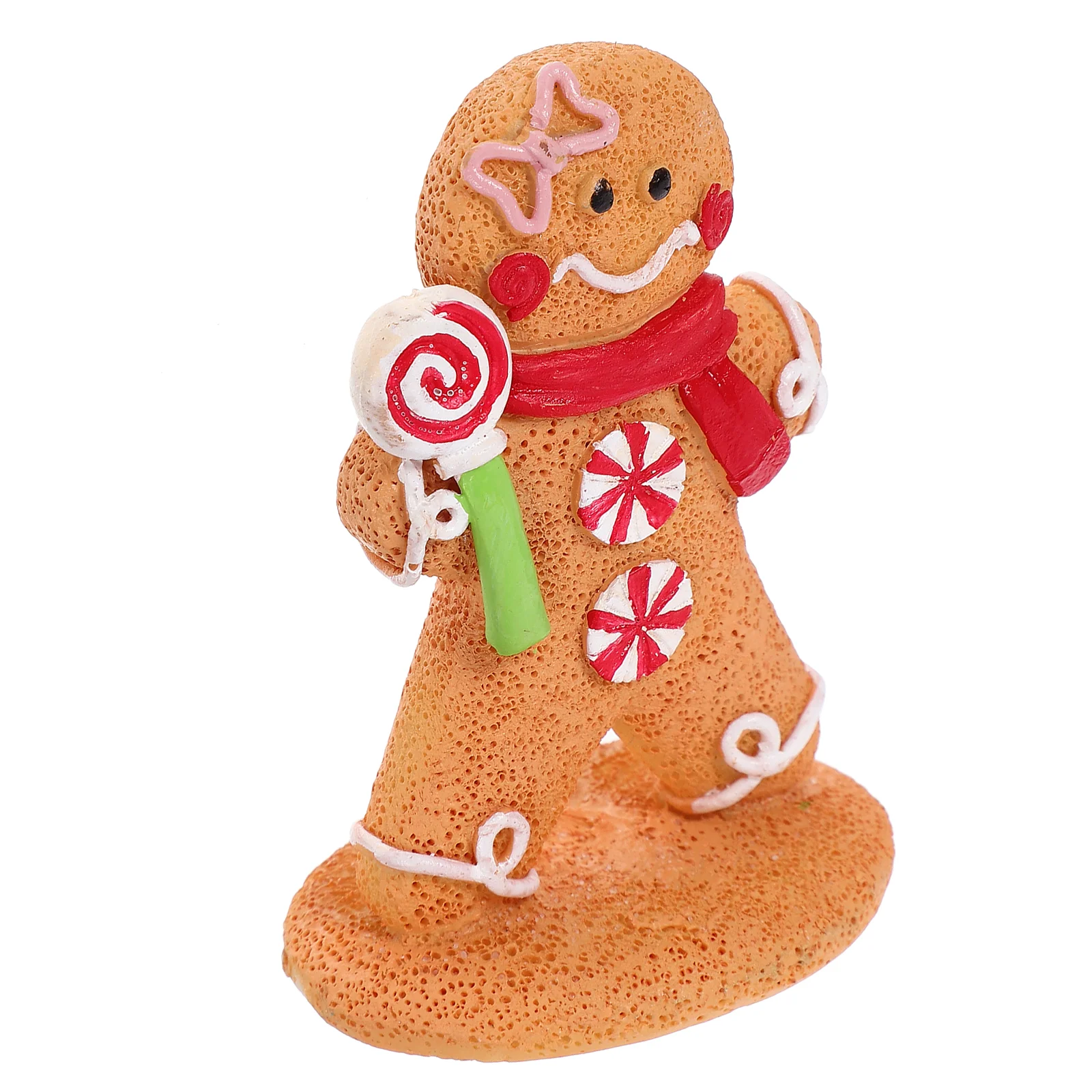 

Christmas Tabletop Decorations Resin Gingerbread Men Lollipop Figurines Xmas Cartoon Gingerbread Display Statue