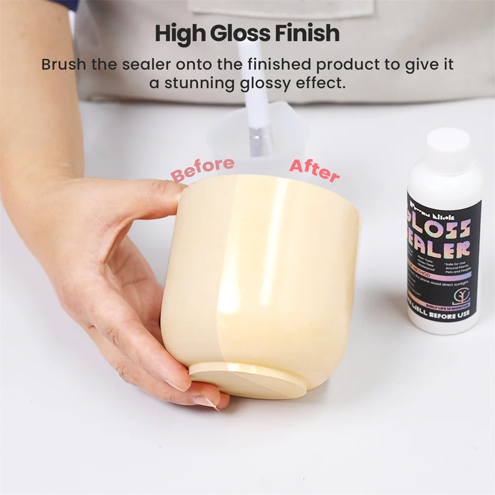 Non Toxic Glitter Acrylic Gloss Sealer Varnish for Jesmonite Concrete Gypsum