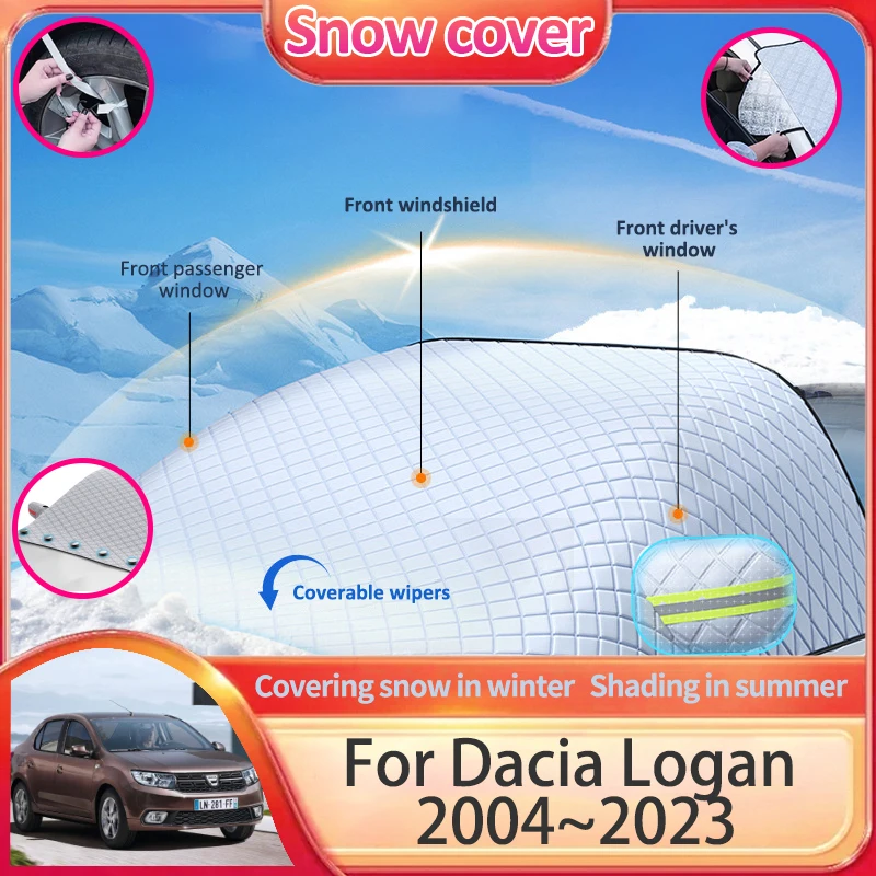 Car Anti-Snow Covers For Dacia Logan 2004~2023 Renault Symbol Taliant  Nissan Aprio Sunshade Ice Protection Accessories 2020 2021 - AliExpress