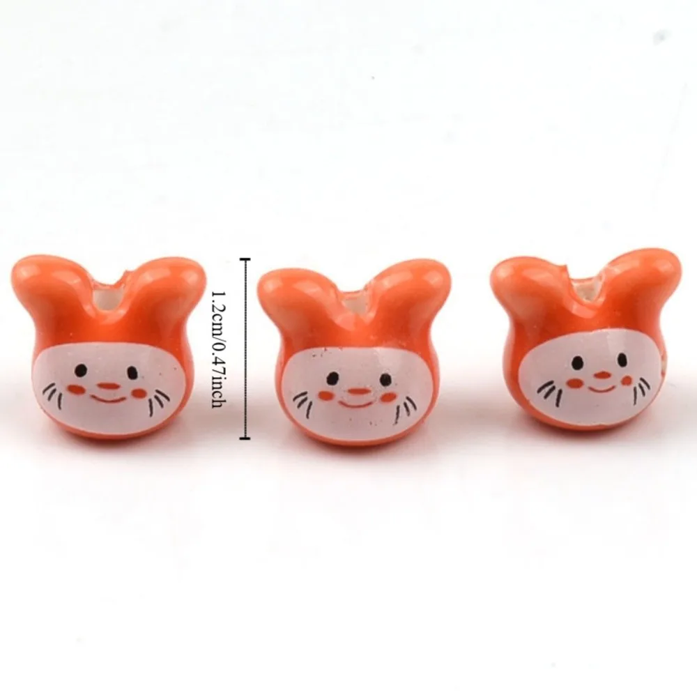 10Pcs Ceramic Colorful Chinchillas Ceramic Beads Rabbit Beads Cute Rabbit Ceramic Beads Animal Cute Rabbit Shape Porcelain Bead