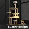 Multi-layer Sisal Cat Tree Tower Home Super Luxury Cat Scratcher Post with Bed Villa Cat Accessories for Pets Furniture