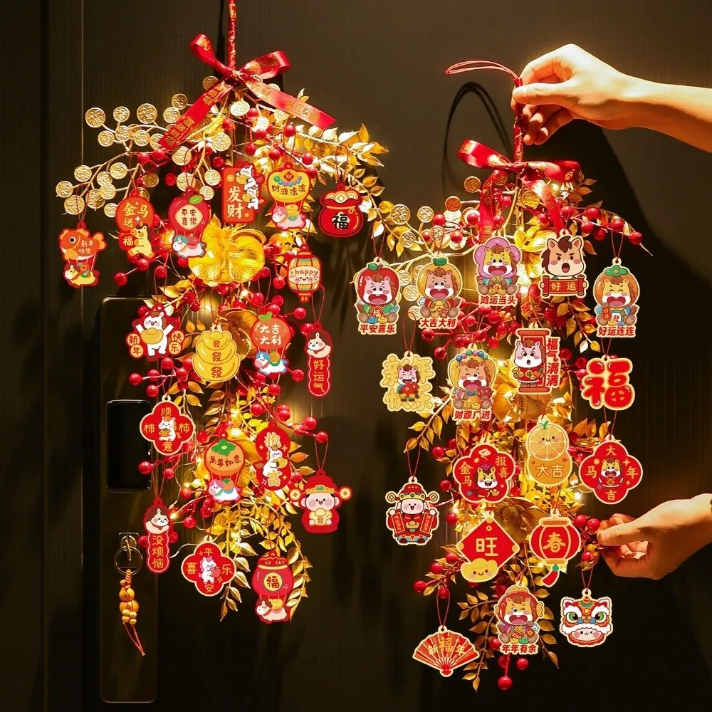 Chinese Style New Year Decoration Handmade Festive Atmosphere Spring Festival Decoration Traditional Hanging Door Decor