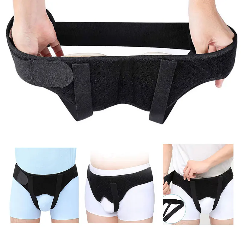 Men Hernia Support Belt Sports Inguinal Groin Hernia Pain Relief Truss Brace Air Band Adjustable Support for Training