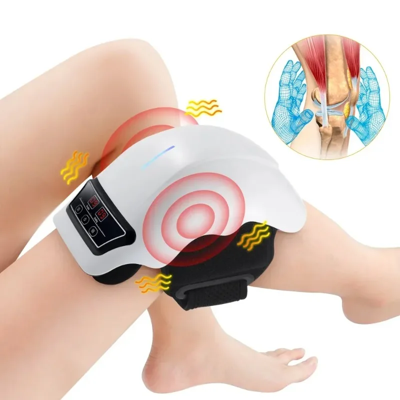 Electric Vibration Heated Knee Massager Infrared Heating Air Pressure Physiotherapy Instrument W/ Pads for Joint Arthritis Pain