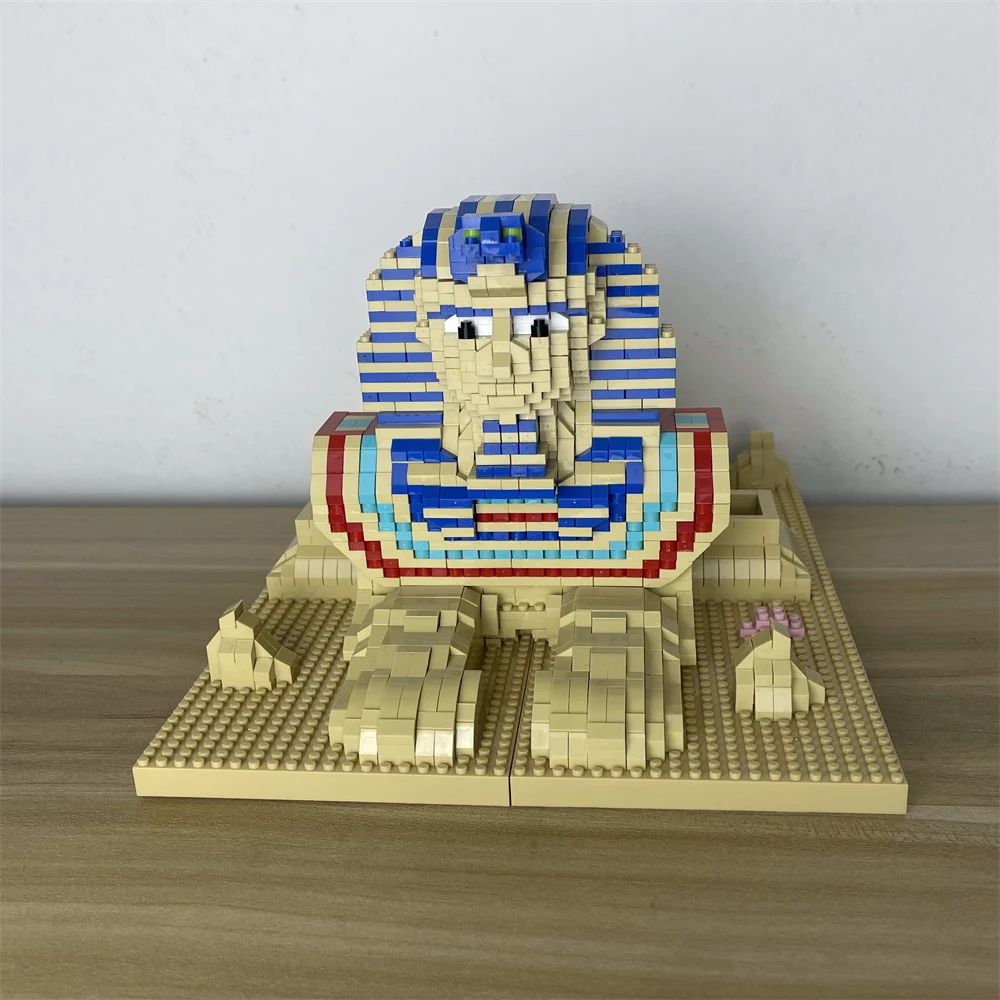 

Toy for Children Pharaoh Sphinx Desert Monster Statue 3D Model DIY Diamond Blocks Bricks Building World Architecture