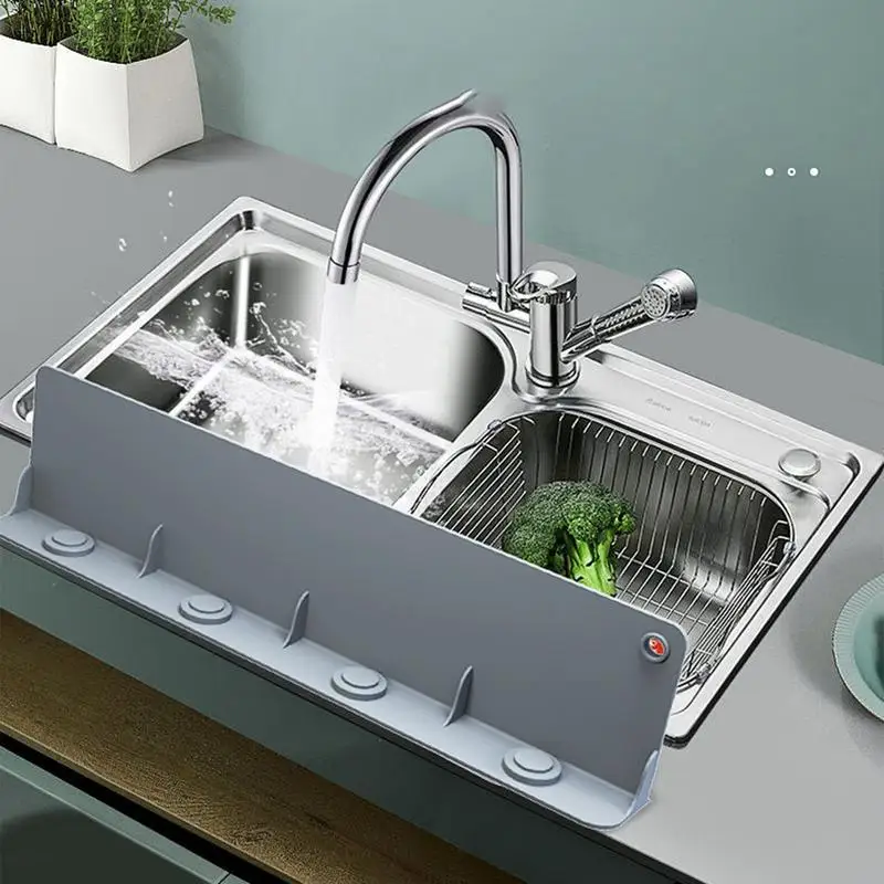

Kitchen Sink Splash Guard drain paad Silicone Splashing protector mat Guard Front Sink Faucet with Extra Strong Suction Base