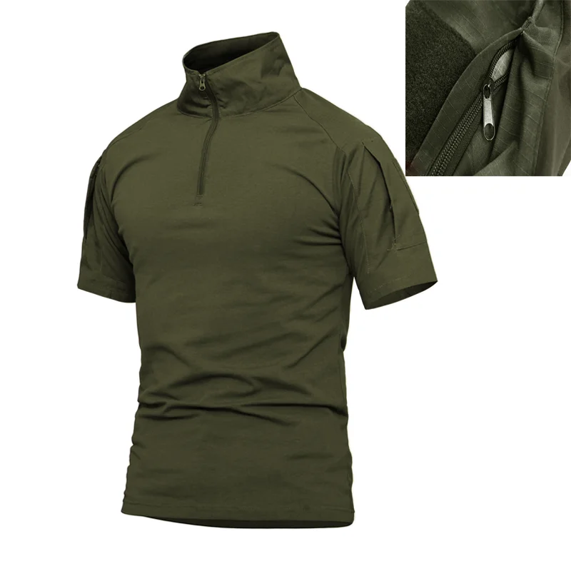 Men Summer Army Tactical T Shirt Short Sleeve Military Camouflage Cotton Tee Shirts Paintball Camping Climbing Hiking Clothing