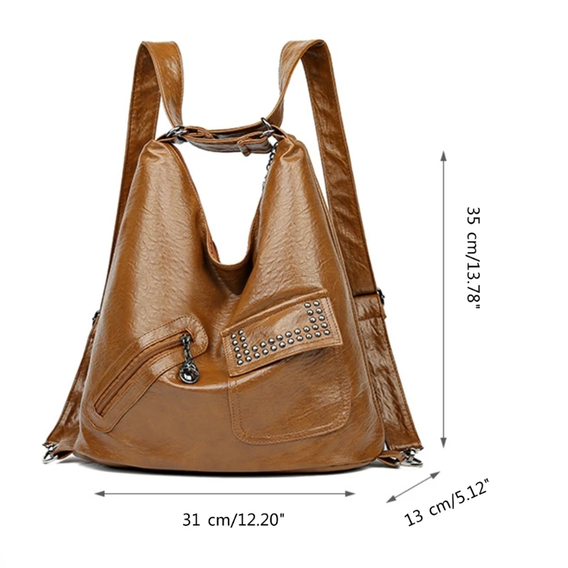 Shoulder Bag for Girl Student Large Capacity Versatile Backpack Vintage Rucksack