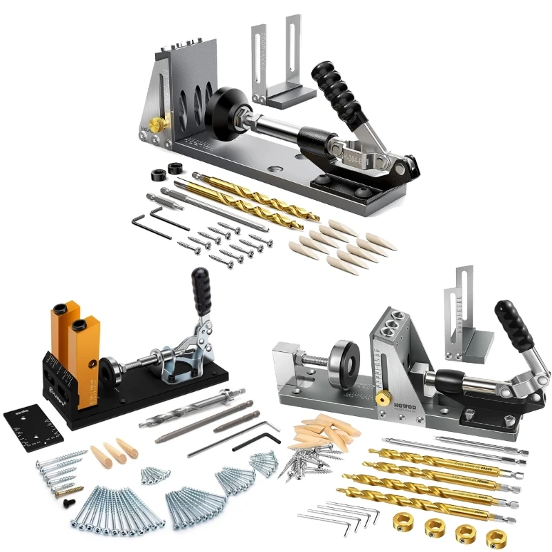 

Pocket Hole Jig Aluminum Alloy Pocket Screw Jig Drill Guide Multifunctional M89B
