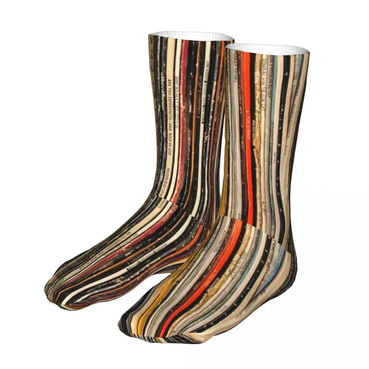 

Harajuku Vinyl Record Collection Photography Women Socks 2022 Men Stripes Cycling Sock
