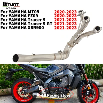 For YAMAHA MT09 FZ09 Tracer 9 GT XSR900 2020 2021 2022 2023 Motorcycle Exhaust Escape Full Systems Front Link Pipe With Catalyst
