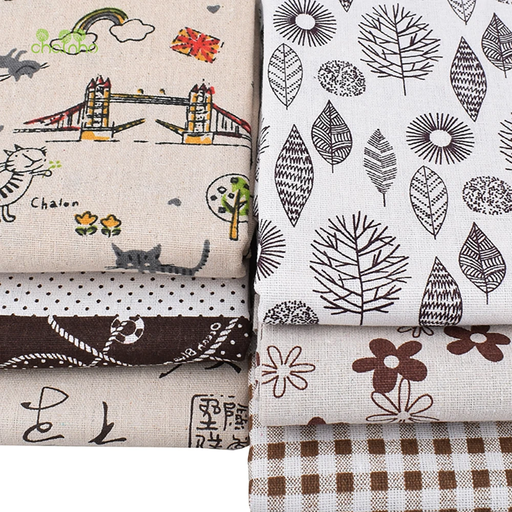 Chainho,Printed Cotton Linen Fabric,DIY Sewing & Quilting Material,For Sofa,Table Cloth,Curtain,Bag,Cushion,Furniture Cover CL02