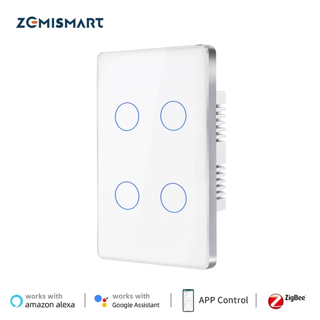 Zemismart Lichtschalter Touchscreen Zigbee Tuya HomeKit Aluminiumrahmen