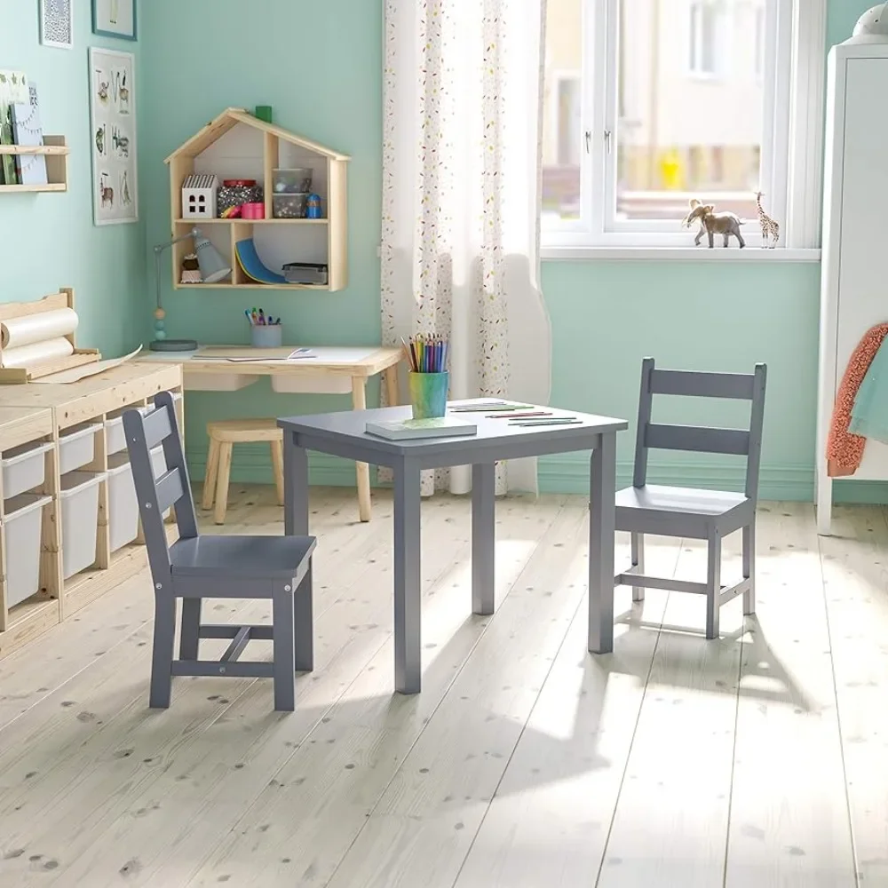 

Kids Solid Hardwood Table and Chair Set for Playroom Wooden Children's Table and Chairs Bedroom Study Reading Game