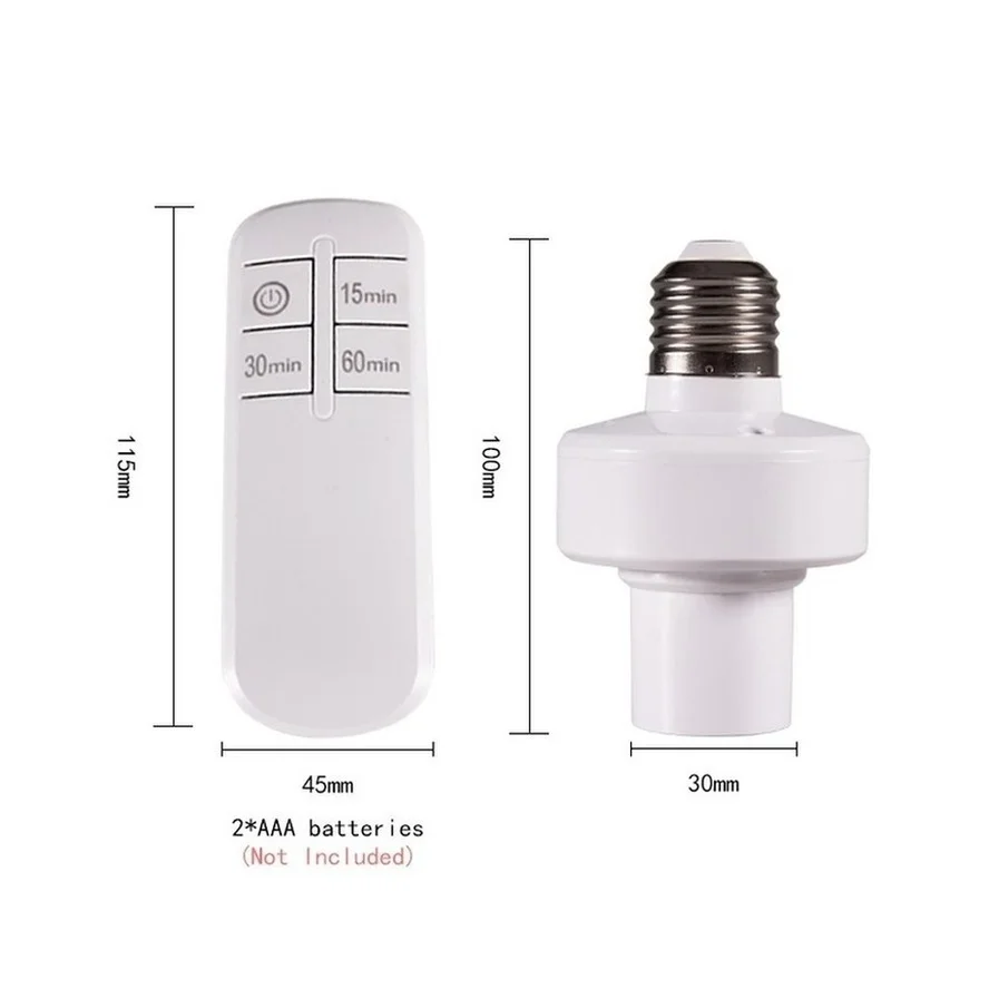 Wireless remote control smart timer switch E27 lamp holder 110V 220V house multi light switch baby room bedroom timer