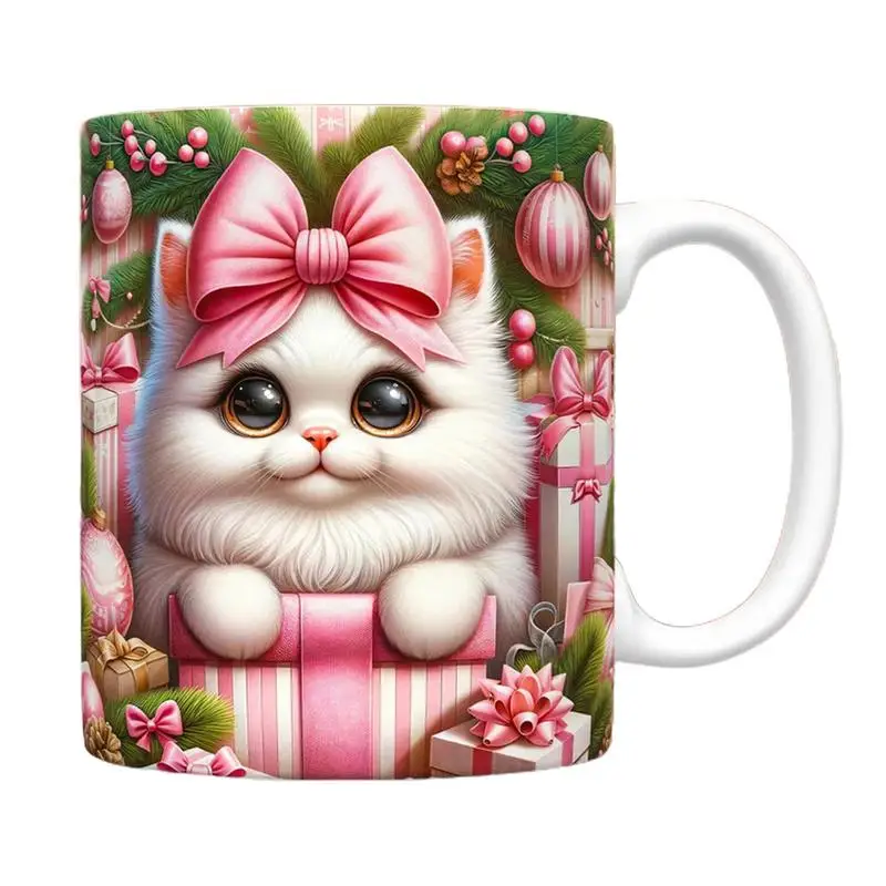 3D Christmas Cat Ceramic Mug 5