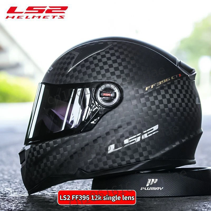 

Original LS2 FF396 Carbon Fiber Motorcycle Helmet Men's Full Face Racing Helmet DOT Motorcycle Helmet Anti-fog Lens
