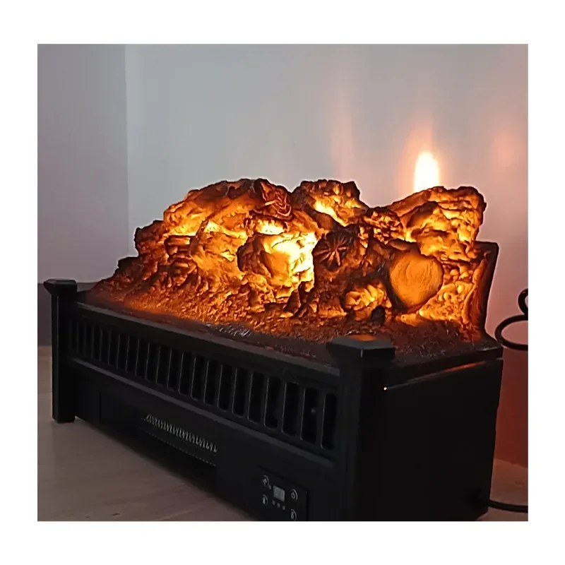 เปลวไฟจำลองบนเดสก์ท็อป เตาผิง รีโมทคอนโทรล เครื่องทำความร้อน ปรับความสว่างได้ 5 ระดับ สามารถตั้งเวลาได้ 1