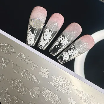 XMQ NAIL ART STAMPING PLATES FLOWERS CANDLES TEMPLATES 1