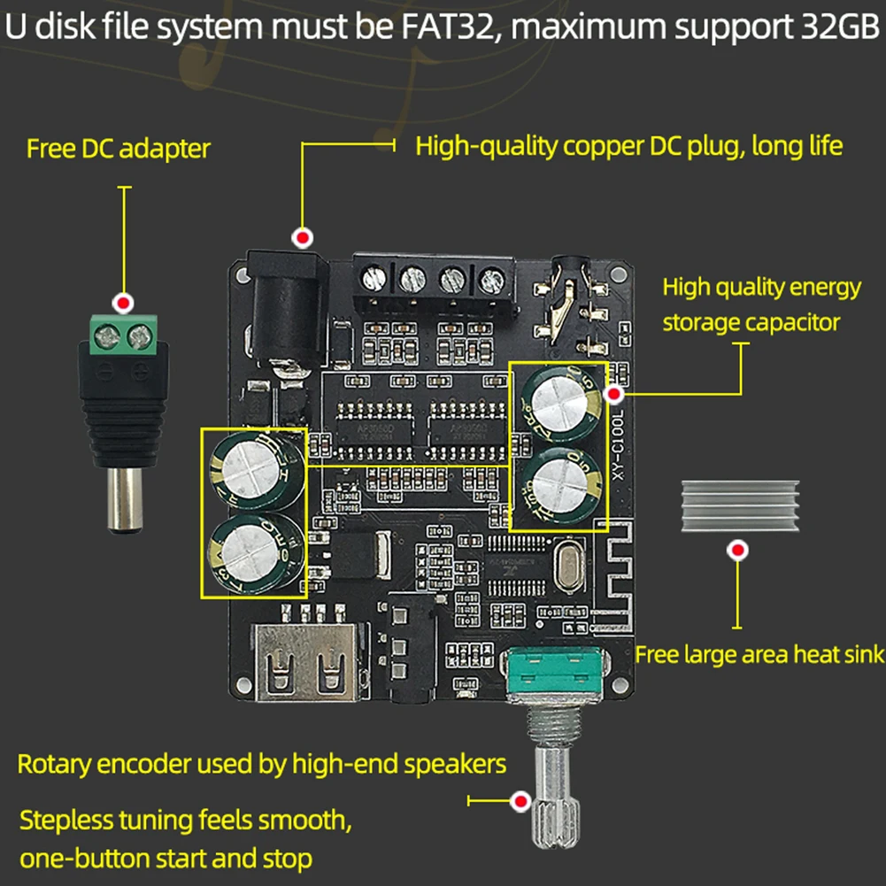 XY-C100L APP Control Subwoofer Amplifier Module 100Wx2 Stereo Audio Accessories