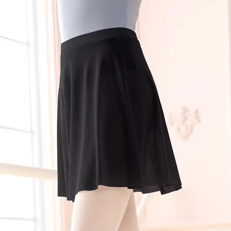 Women Soft Mesh Ballet Skirt Black Dance Skirts Elastic Waist Ballerina Wear Pull on