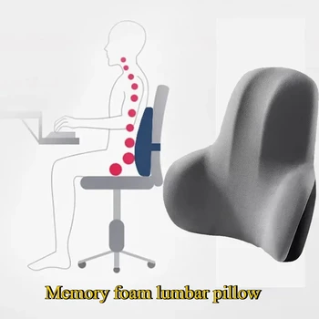 Coussin de dossier lombaire avec mousse à mémoire de forme – Support multi-scènes pour voiture, bureau, chaises de jeu et oreiller anti-douleur post-partum 1