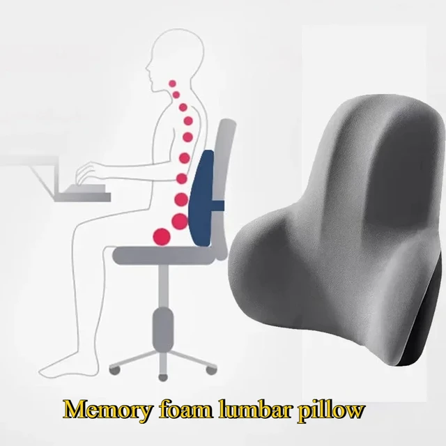 Coussin de dossier lombaire avec mousse à mémoire de forme – Support multi-scènes pour voiture, bureau, chaises de jeu et oreiller anti-douleur post-partum 1