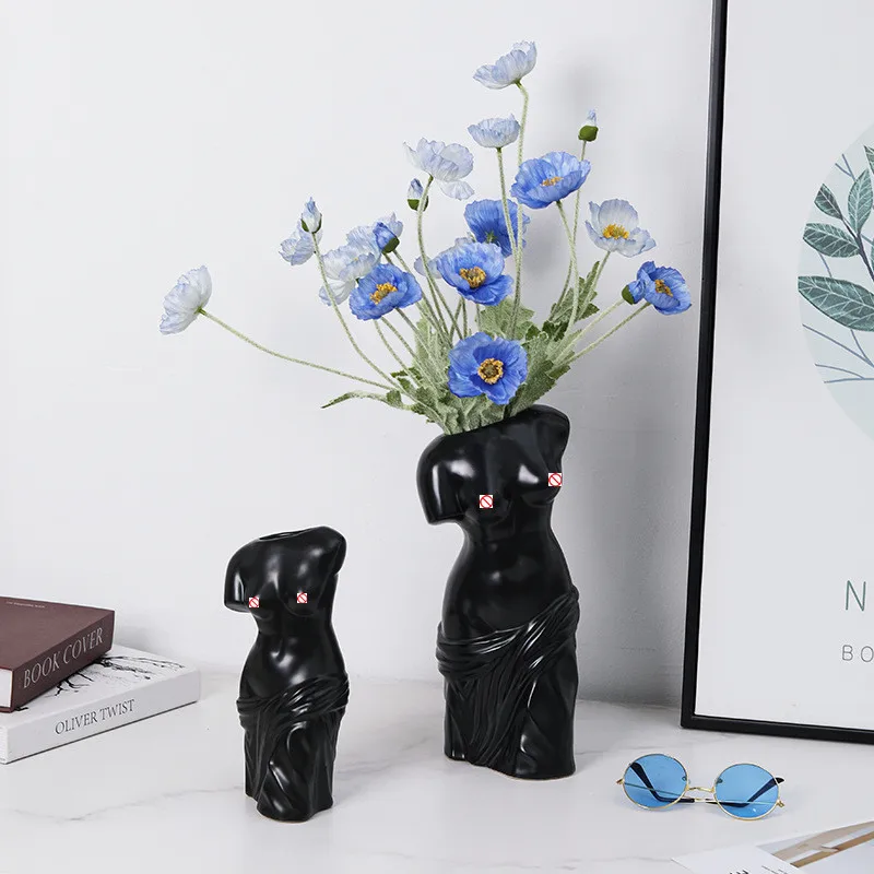 Ceramic Vase Venus Statue Abstract Art Body Flower Arrangement Goddess Sculpture Terrarium Pots Home Decoration Accessories 3