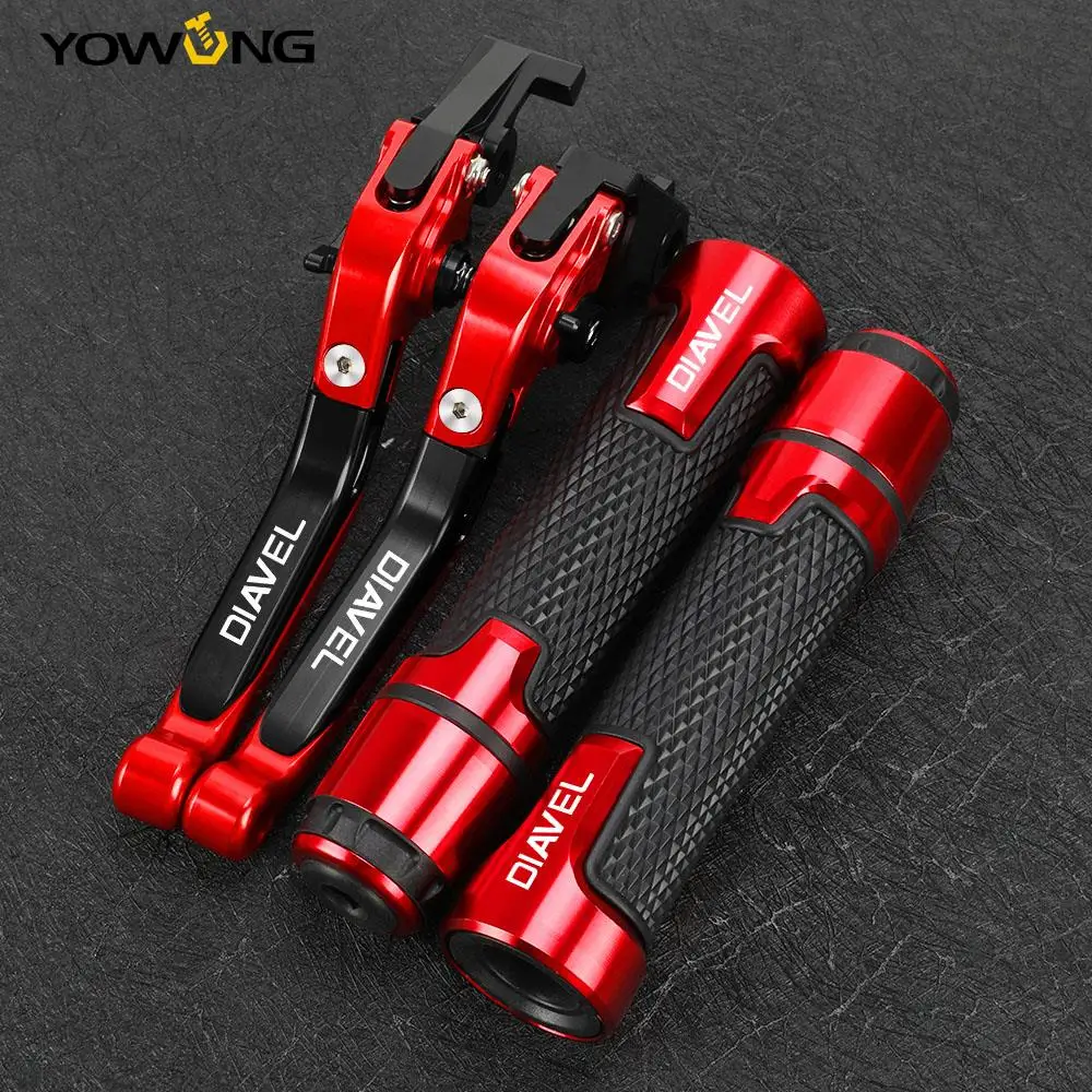 

FOR DUCATI DIAVEL CARBON 2011-2015 Motorcycle Accessories CNC Aluminum Folding Brake Clutch Levers Handlebar Handle Grips Ends