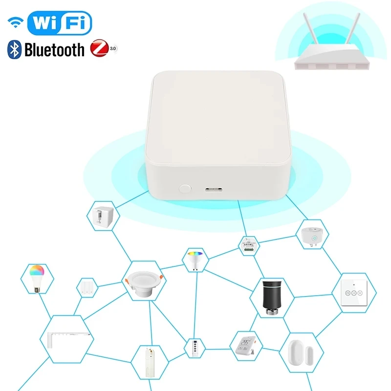 Tuya ZigBee3.0 Smart Hub Wireless/Wired/Bluetooth Gateway Bridge for App Remote Control Works with Alexa Google Home Assistant zigbee gateway smart gateway