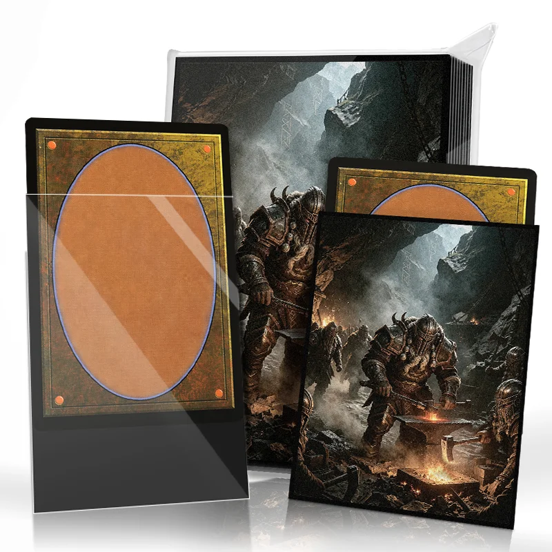 Pattern Print Card Sleeves - Clear Front & Matte Back, Protective TCG Cover, 105 Pack, 66x91mm Standard Size