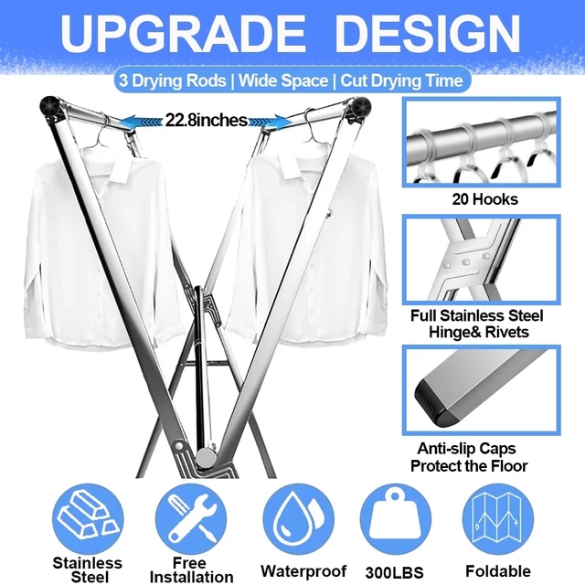 Silver Stainless Steel Vertical Clothes Dryer Rack, For Cloth Drying