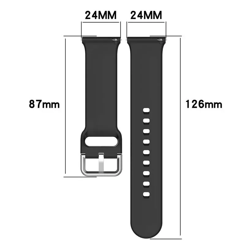 Silicone Quick Release Watch Band - 24mm, Simple Design