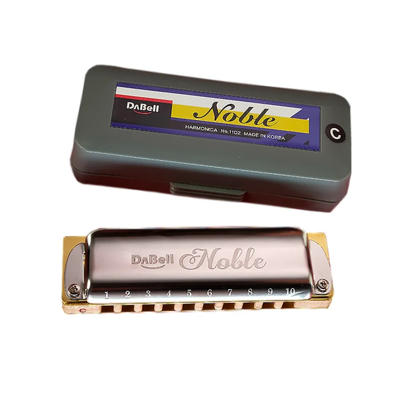 Harmonica Blues Harp Mouth Organ 10 Holes Stainless Steel Cover Plates Maple Wood Comb Korea