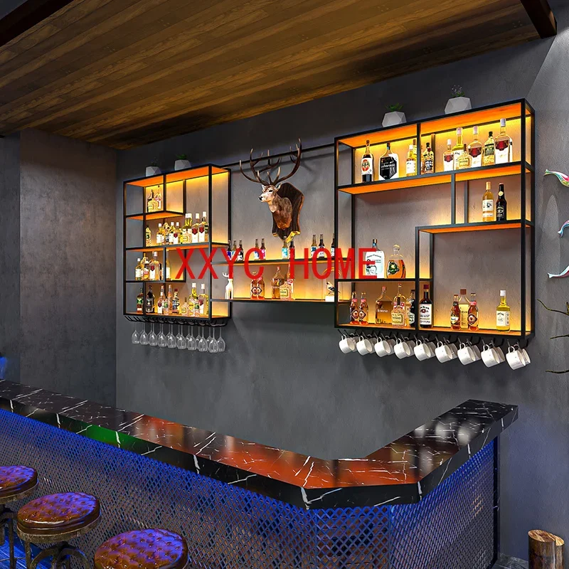 

Полка для бара, стойка для вина, демонстрация ликера, настенное крепление, коммерческое Клубное хранение вина, виски Adega Barzinho, мебель для ликера