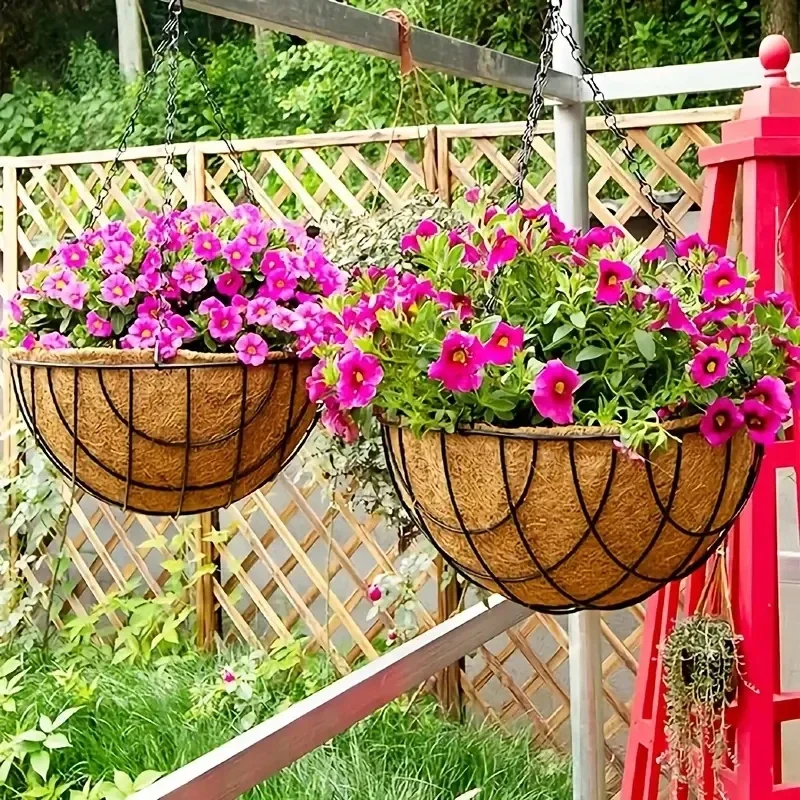 Flower Pot 12inch hanging basket flowerpot coconut palm indoor flowerpot hanging basket hanging plant indoor and outdoor